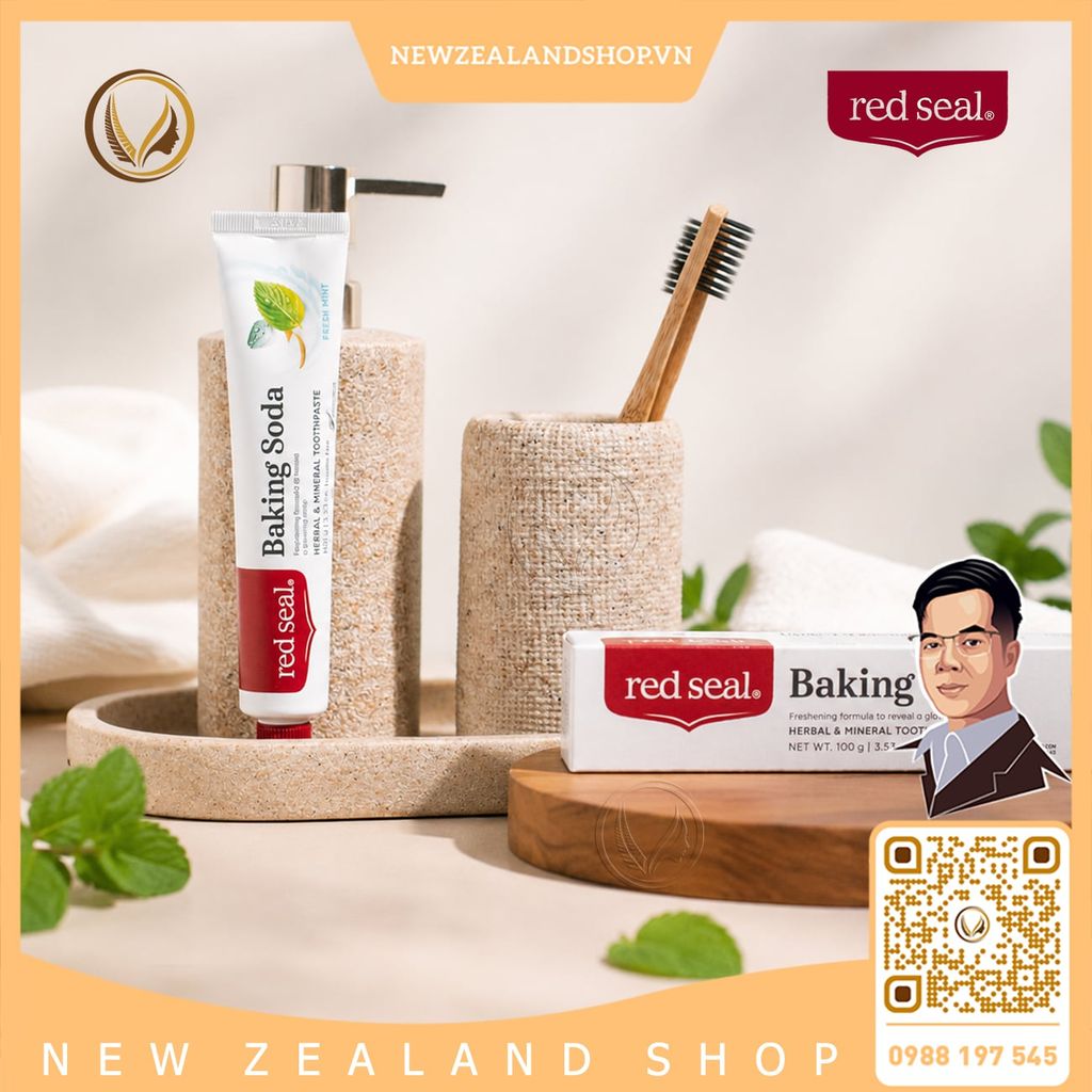 Kem đánh răng baking soda và bạc hà tươi mát Red Seal Baking Soda Toothpaste Fresh Mint 100g