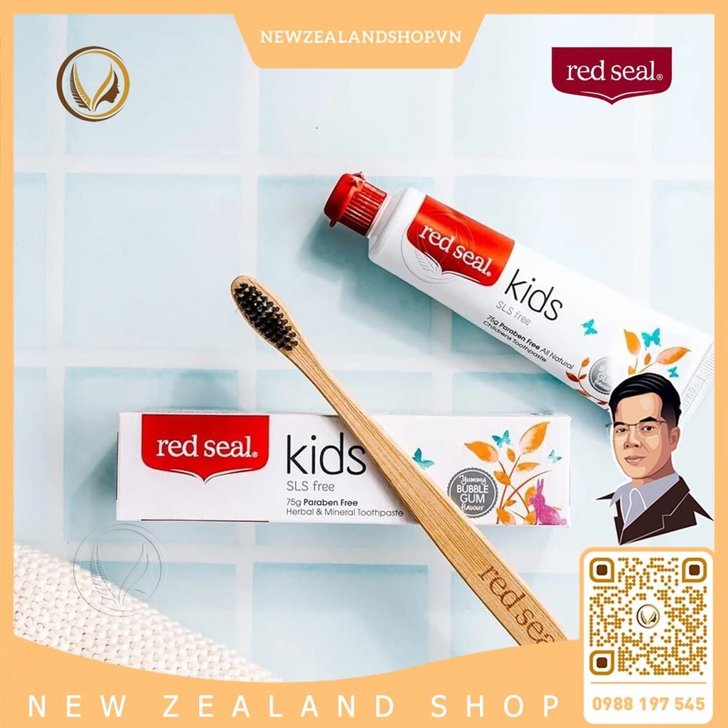 Kem đánh răng cho trẻ em hương kẹo cao su Red Seal Kids Toothpaste Bubble Gum 100g