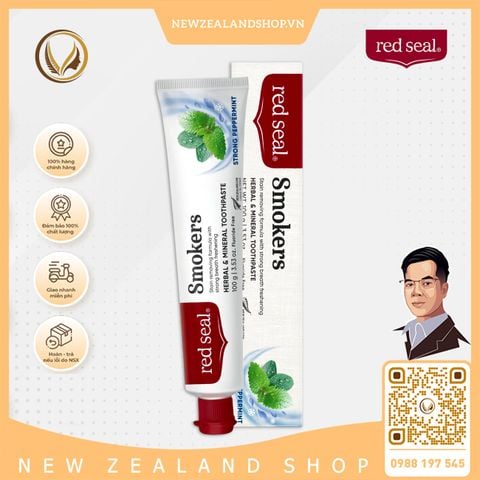 Kem đánh răng dành cho người hút thuốc, hương bạc hà cực mạnh Red Seal Smokers Toothpaste Strong Peppermint 100g