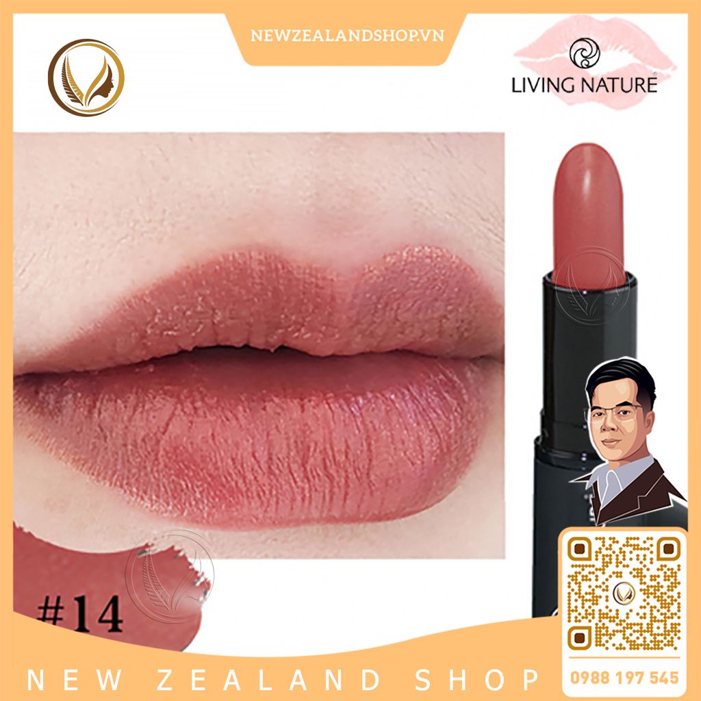 Son dưỡng môi màu hồng ánh đỏ Living Nature Tinted Lip Hydrator Lush 14 (3.9g)
