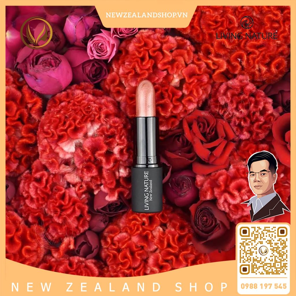 Son dưỡng môi màu hồng ánh đỏ Living Nature Tinted Lip Hydrator Lush 14 (3.9g)