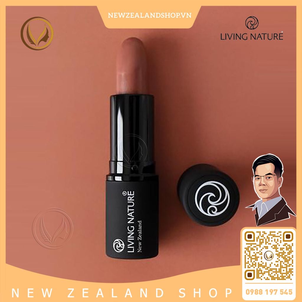 Son môi màu hồng nâu 100% tự nhiên Living Nature Lipstick Sandstone 03 (4.0g)