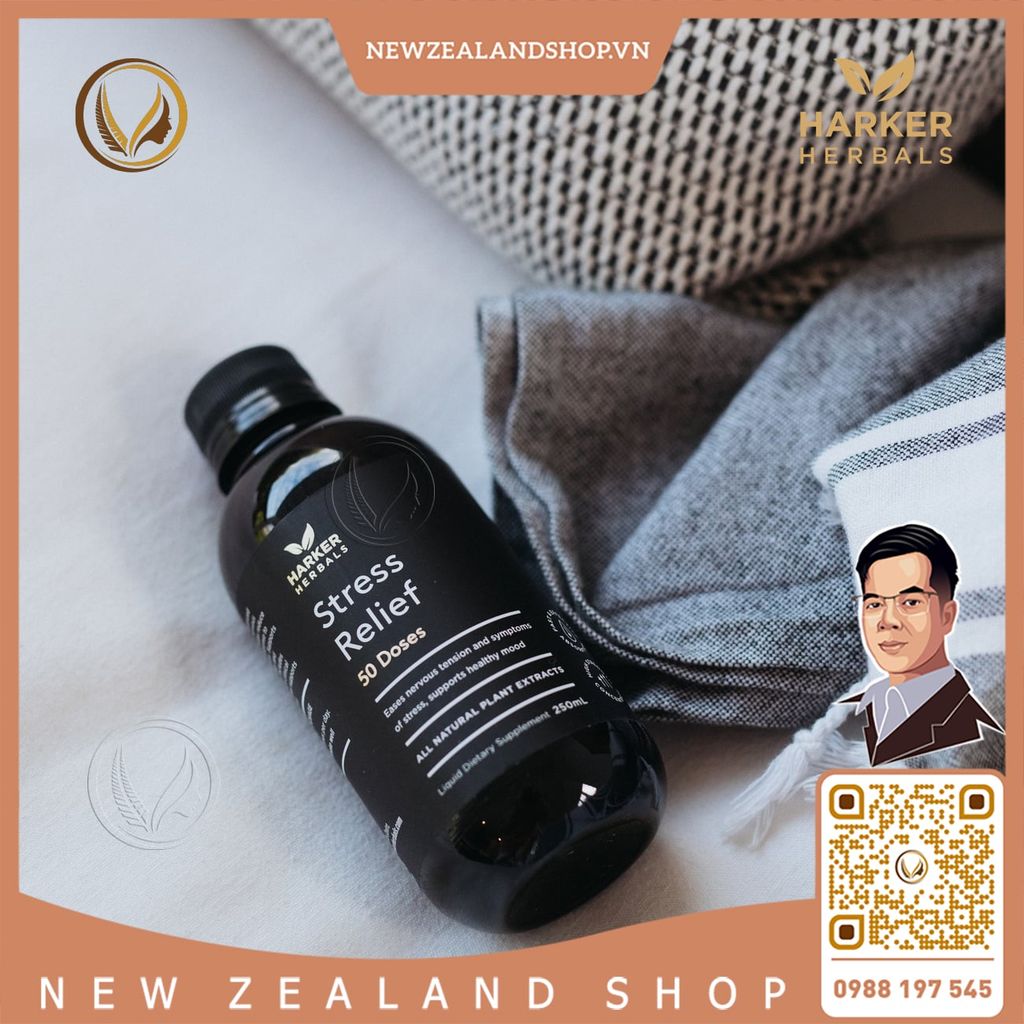 Siro giảm stress, căng thẳng thần kinh & cân bằng tâm trạng Harker Herbals Stress Relief 100ml