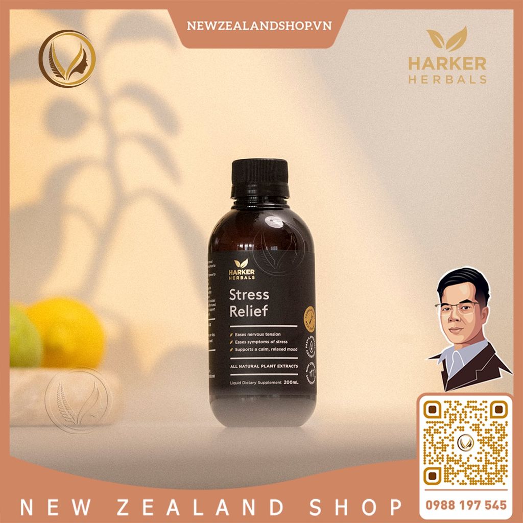 Siro giảm stress, căng thẳng thần kinh & cân bằng tâm trạng Harker Herbals Stress Relief 100ml
