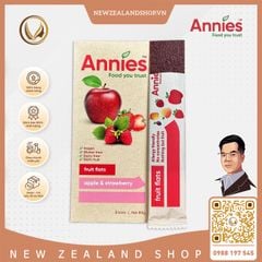 Thanh trái cây sấy dẻo táo & dâu tây Annie’s Apple & Strawberry Fruit Flats 8 thanh x 10g