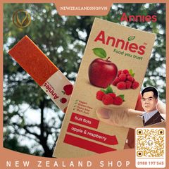 Thanh trái cây sấy dẻo táo & mâm xôi Annie’s Apple & Raspberry Fruit Flats 8 thanh x 10g