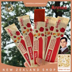 Thanh trái cây sấy dẻo táo & mâm xôi Annie’s Apple & Raspberry Fruit Flats 8 thanh x 10g