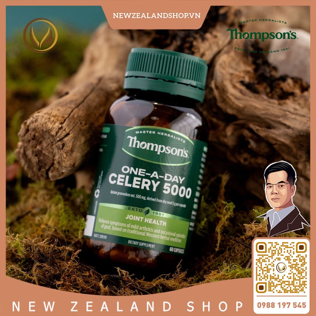 Viên uống giảm đau nhức khớp, giảm đau gout Thompson’s One-A-Day Celery 5000mg 60 viên