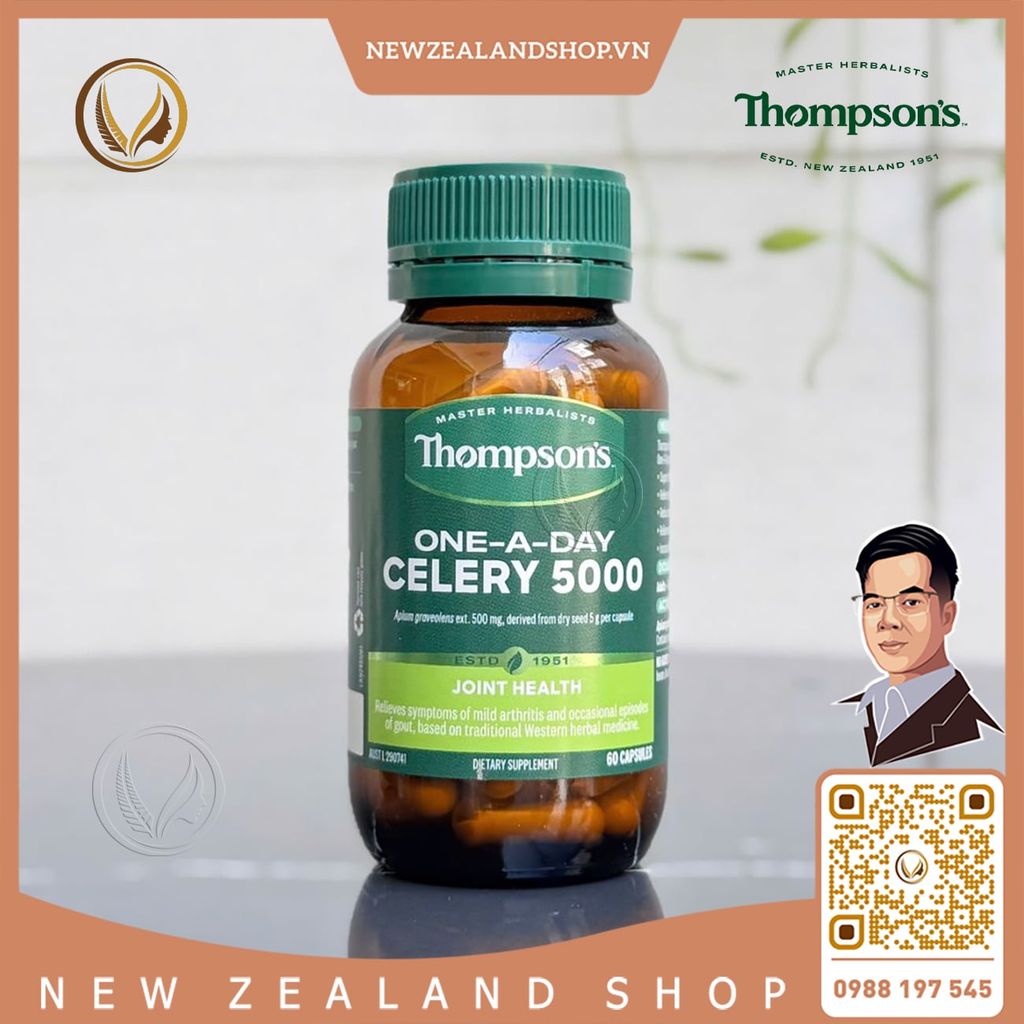 Viên uống giảm đau nhức khớp, giảm đau gout Thompson’s One-A-Day Celery 5000mg 60 viên