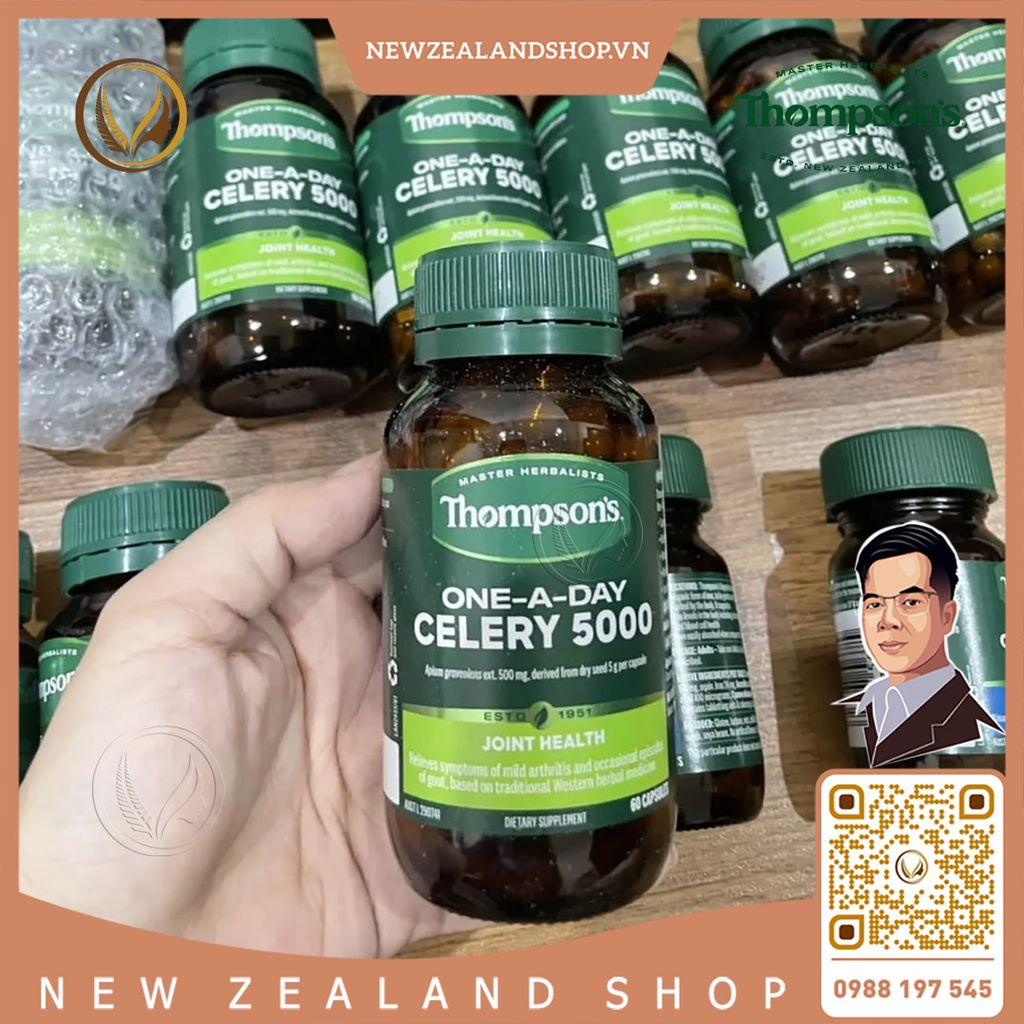 Viên uống giảm đau nhức khớp, giảm đau gout Thompson’s One-A-Day Celery 5000mg 60 viên