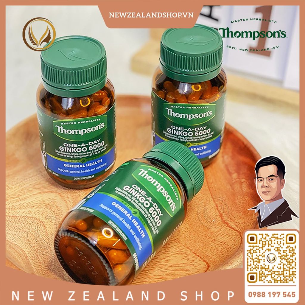 Viên uống bổ não, cải thiện trí nhớ và tập trung Thompson’s One-A-Day Ginkgo 6000mg 60 viên
