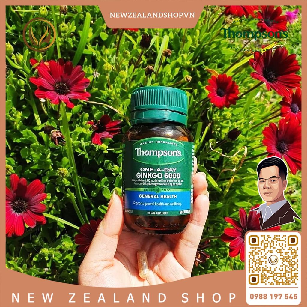 Viên uống bổ não, cải thiện trí nhớ và tập trung Thompson’s One-A-Day Ginkgo 6000mg 60 viên
