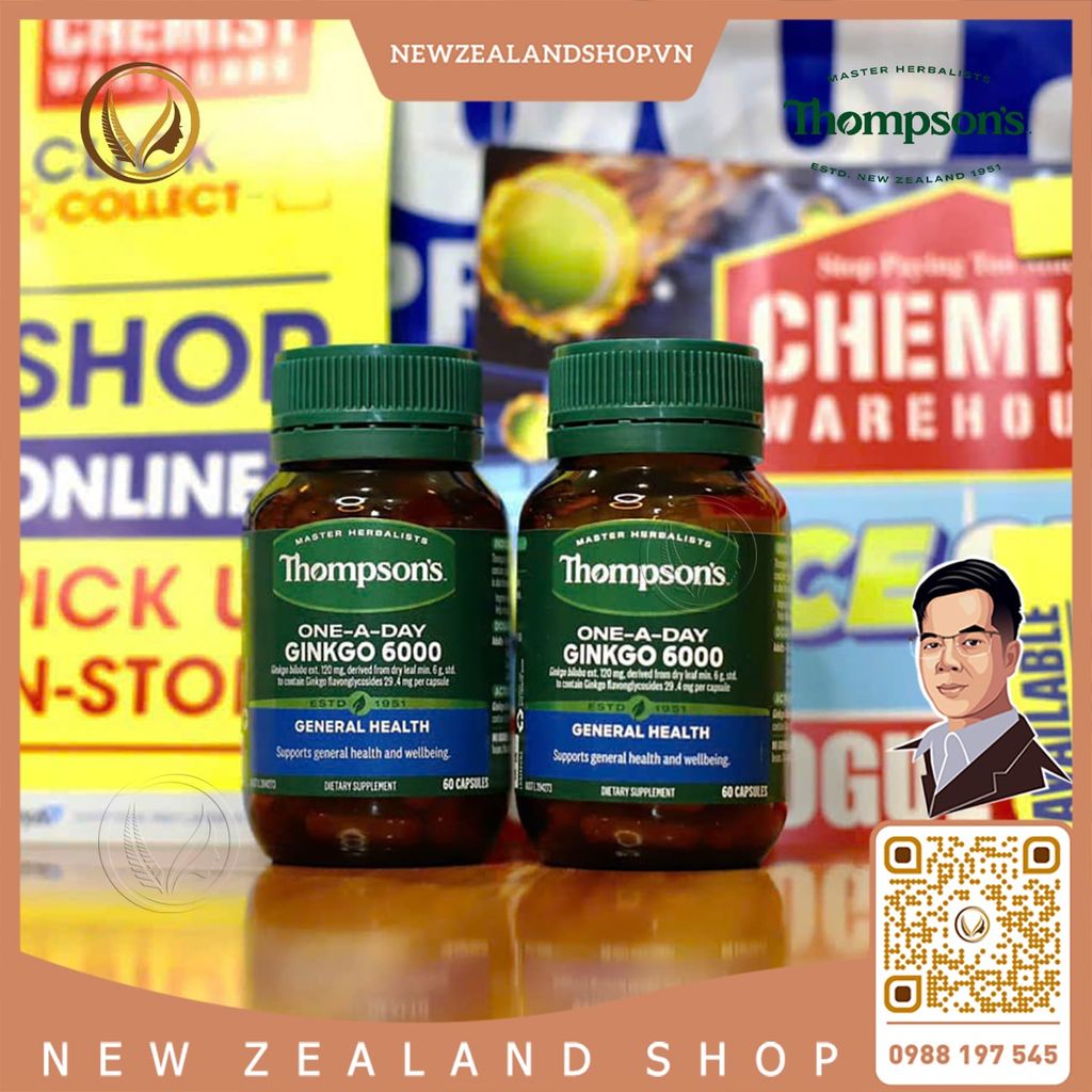 Viên uống bổ não, cải thiện trí nhớ và tập trung Thompson’s One-A-Day Ginkgo 6000mg 60 viên
