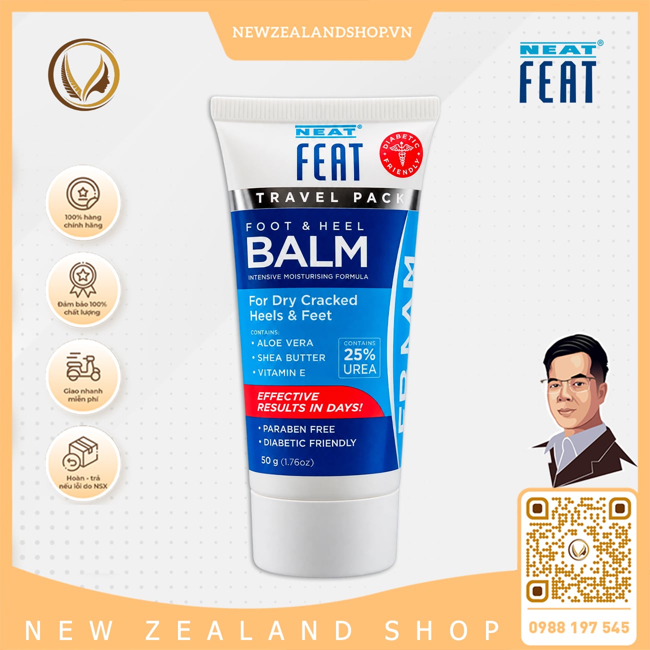 Kem dưỡng và điều trị gót chân nứt nẻ chai sừng Neat Feat Foot & Heel Balm 50g