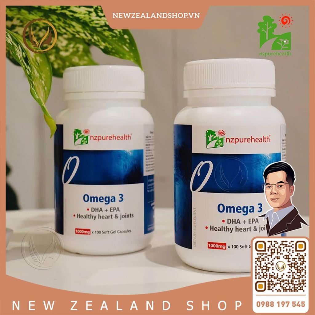 Viên uống dầu cá Omega 3 NZ Pure Health Omega 3 EPA + DHA 100 viên
