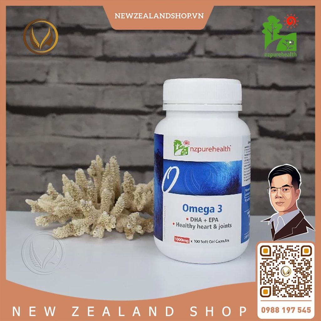 Viên uống dầu cá Omega 3 NZ Pure Health Omega 3 EPA + DHA 100 viên