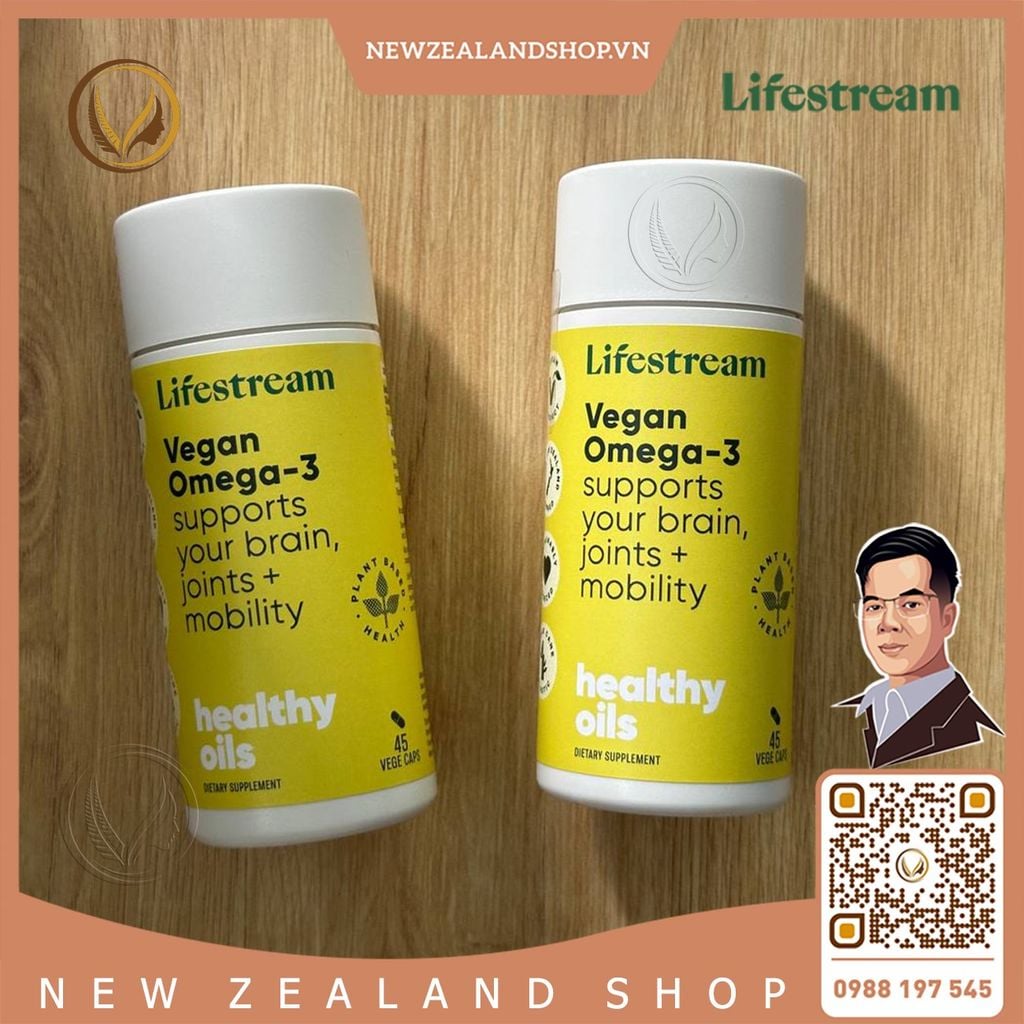 Viên uống omega3 thuần chay từ Tảo biển Lifestream Vegan Omega-3 (45 viên)