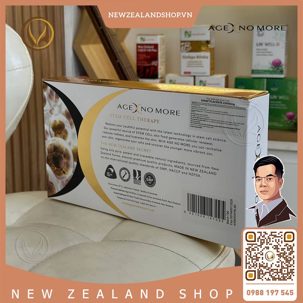 Viên uống tế bào gốc nhau thai cừu Age No More Ovine/ Sheep Placenta 25.000MG 30 viên