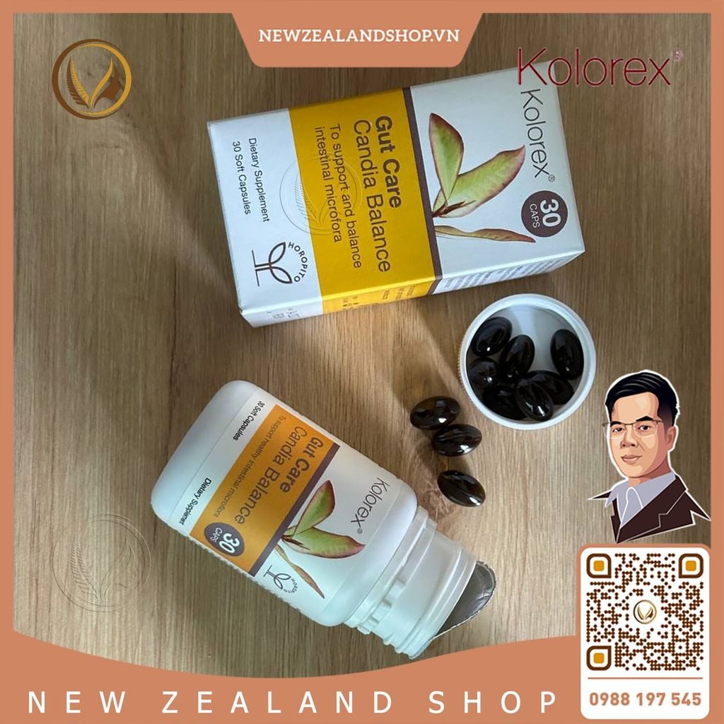 Viên uống điều trị nấm candida, nấm ngứa vùng kín Kolorex Gut Care Candia Balance 30 viên