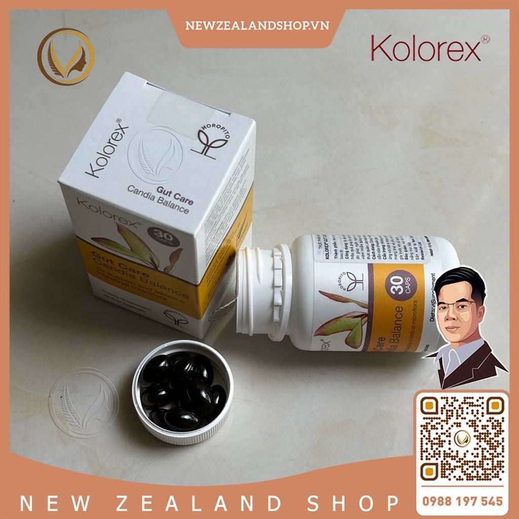 Viên uống điều trị nấm candida, nấm ngứa vùng kín Kolorex Gut Care Candia Balance 30 viên