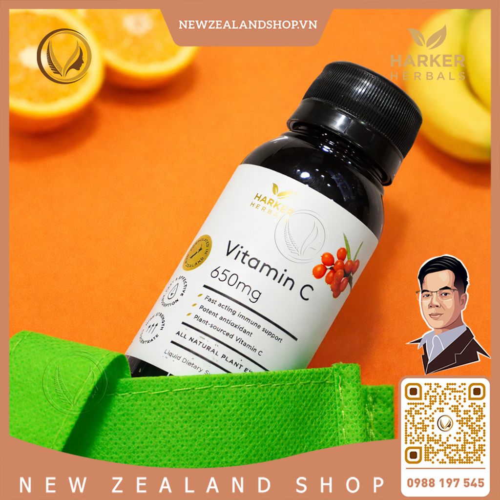 Siro bổ sung Vitamin C tăng đề kháng cho cả gia đình Harker Herbals Vitamin C 650mg Syrup 100ml