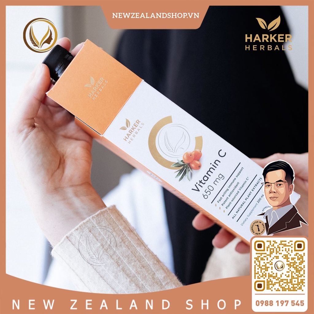 Siro bổ sung Vitamin C tăng đề kháng cho cả gia đình Harker Herbals Vitamin C 650mg Syrup 100ml