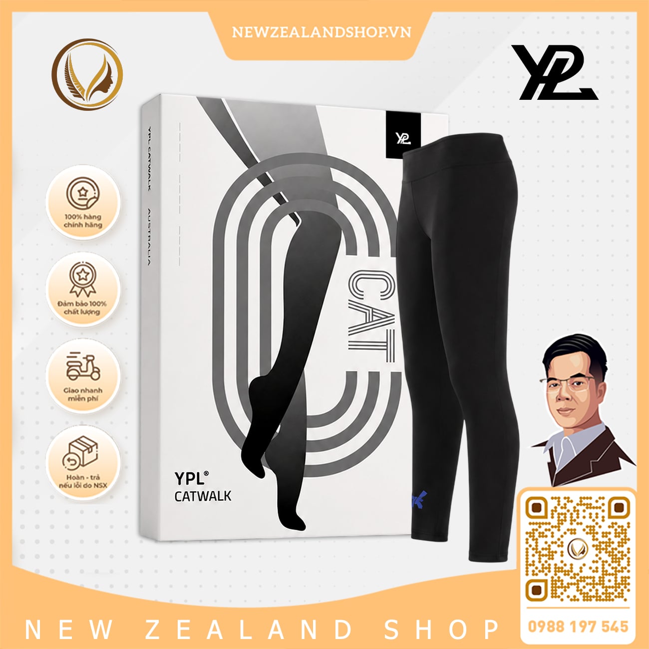 Quần Legging định hình eo thon nâng mông, thon chân, ôm dáng 360° YPL Catwalk Slim Leggings 1 quần dài