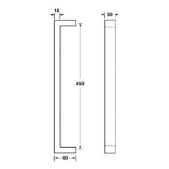 Tay nắm kéo dạng vuông Hafele 465mm 903.00.102