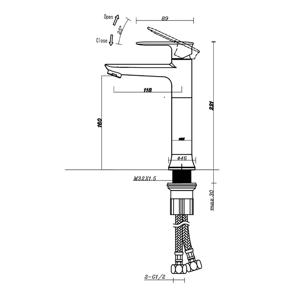 Vòi trộn ECO 160 Hafele 485.61.046