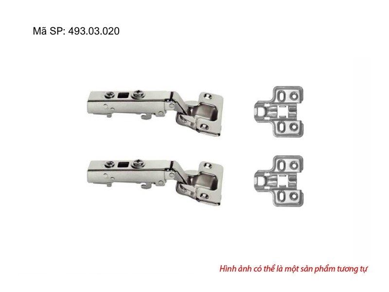 Bản lề giảm chấn DIY Hafele – Trùm ngoài - Đế lắp nhấn 493.03.020