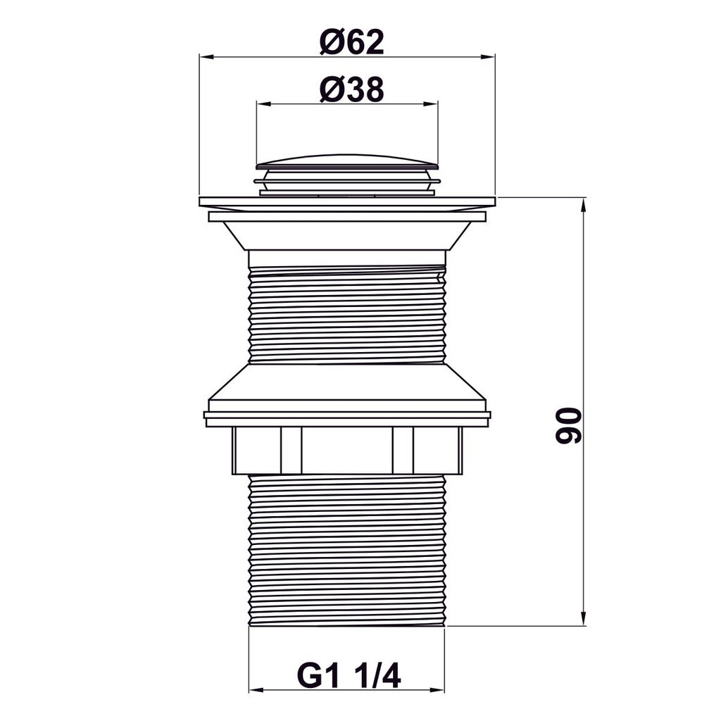 Bộ xả pop-up DIY không có xả tràn Hafele 495.61.975