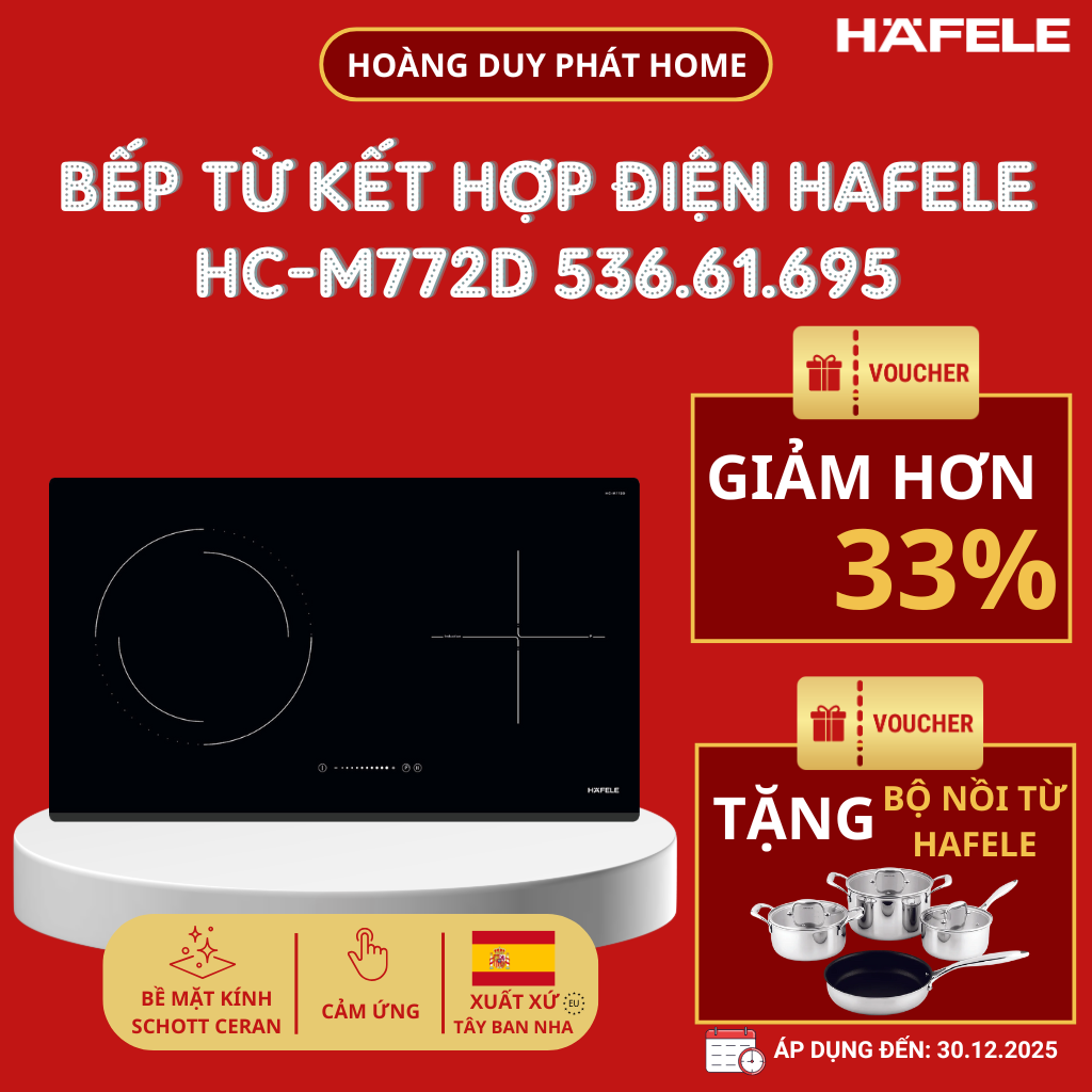 Bếp từ kết hợp điện Hafele HC-M772D 536.61.695