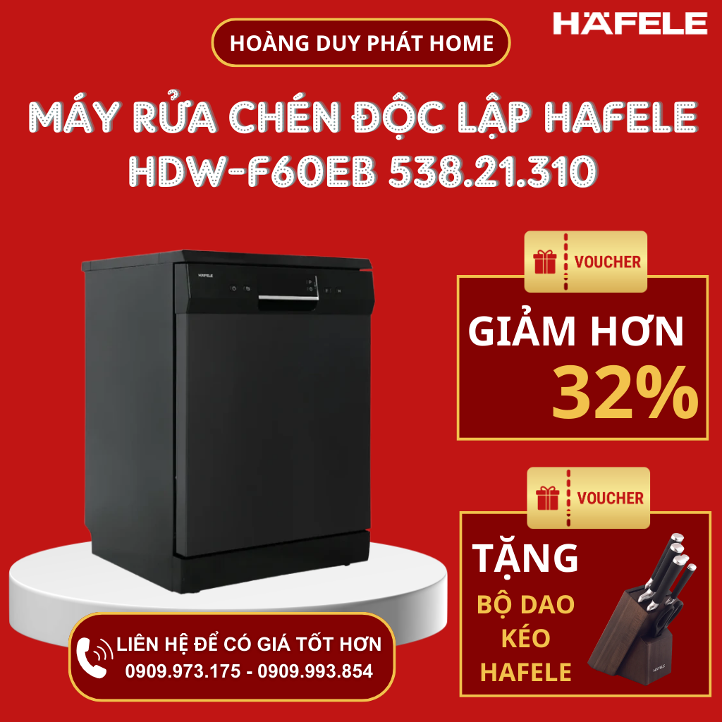 Máy rửa chén độc lập Hafele Series 600 HDW-F60EB 538.21.310