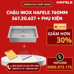 Chậu Inox Hafele 760mm HS24-SSN1S-7650 567.20.627