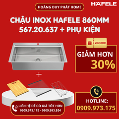 Chậu Inox Hafele 860mm HS24-SSN1S-8650 567.20.637