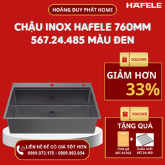 Chậu rửa chén Hafele 760mm HS25-SSN1S-7650 màu Đen 567.24.485