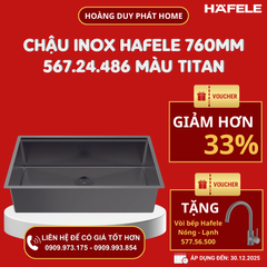 Chậu rửa chén Hafele 760mm HS25-SSN1S-7644 màu Titan 567.24.486