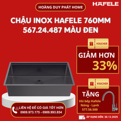 Chậu rửa chén Hafele 760mm HS25-SSN1S-7644 màu Đen 567.24.487