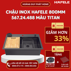 Chậu rửa chén Hafele 800mm HS25-SSN1S-8052 màu Titan 567.24.488