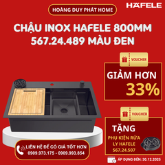 Chậu rửa chén Hafele 800mm HS25-SSN1S-8052 màu Đen 567.24.489