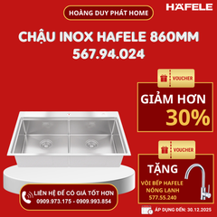 Chậu Inox Hafele 860mm WS R10 HS25-SSN2S-8650 567.94.024