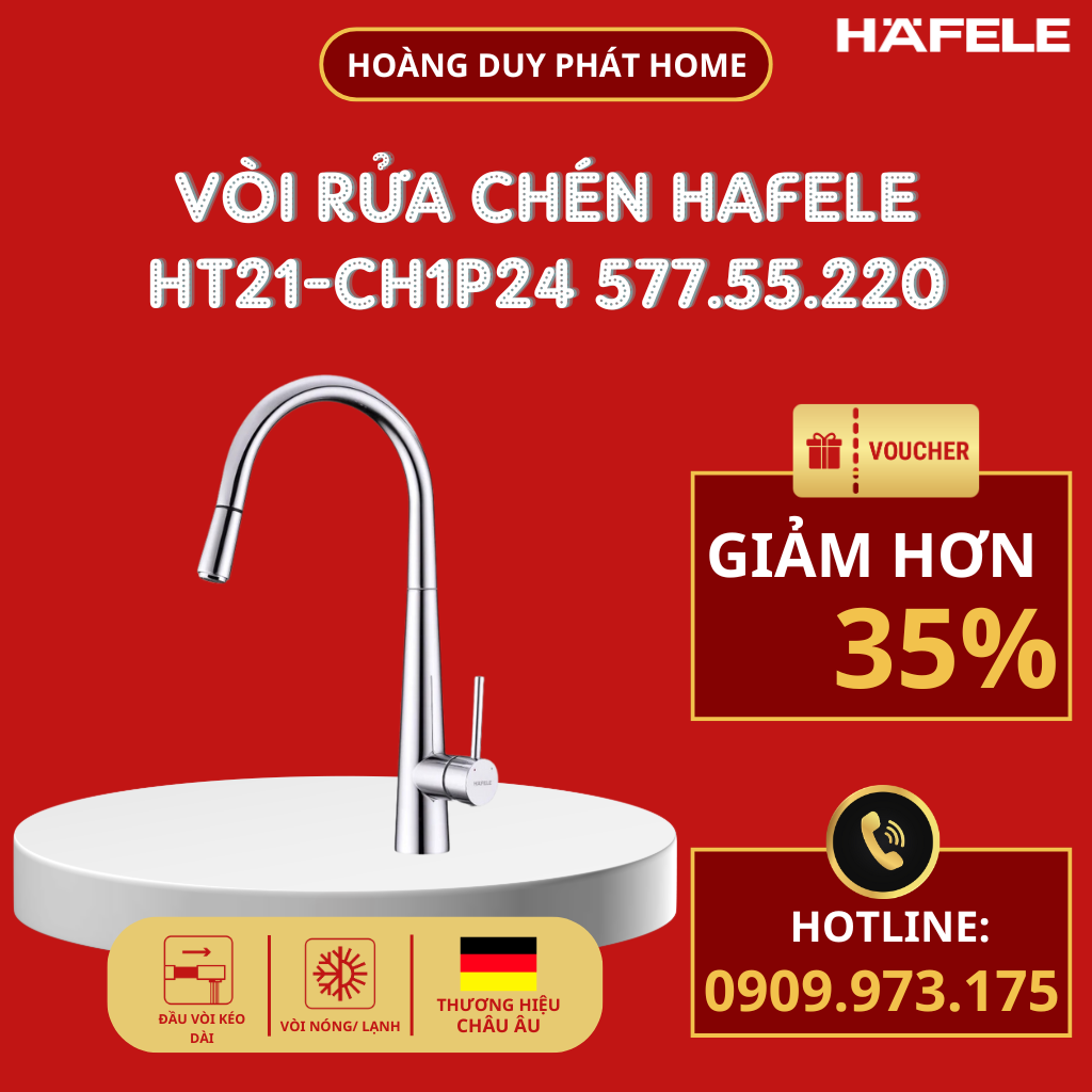 Vòi rửa chén Hafele HT21-CH1P245 577.55.220