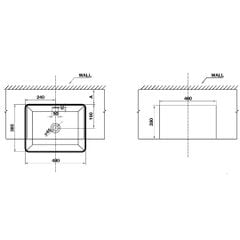 Chậu sứ bán âm 480x380x160 Hafele 588.44.040
