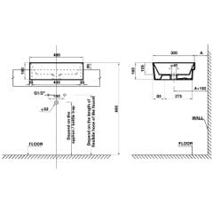 Chậu sứ bán âm 480x380x160 Hafele 588.44.040