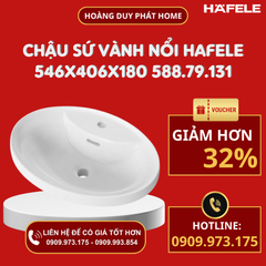 Chậu sứ vành nổi Hafele KYOTO 546x406x180 588.79.131