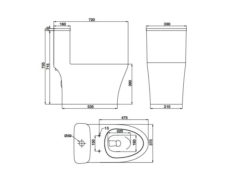 Bồn cầu một khối Hafele Sapporo II 588.79.416