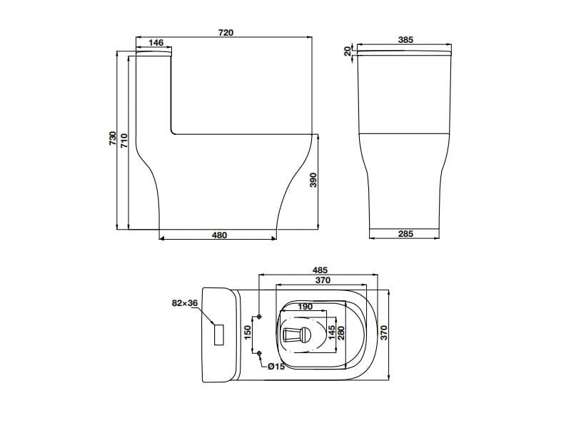 Bồn cầu một khối Hafele Kobe II 588.79.417