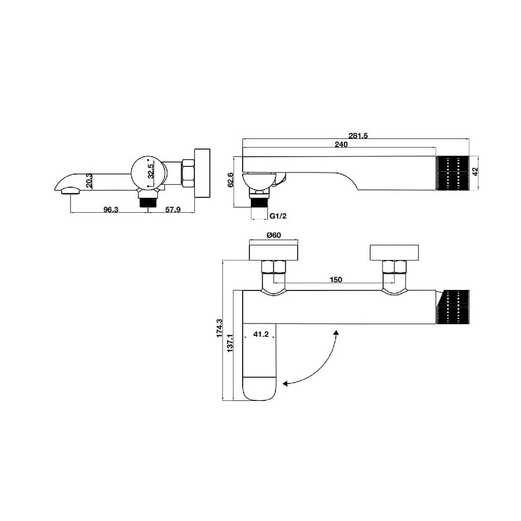 Bộ trộn nổi 2 đường nước RETRO chrome Hafele 589.15.013
