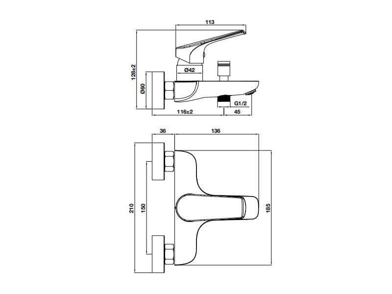 Bộ trộn nổi 2 đường nước Vigor II Hafele 589.15.183