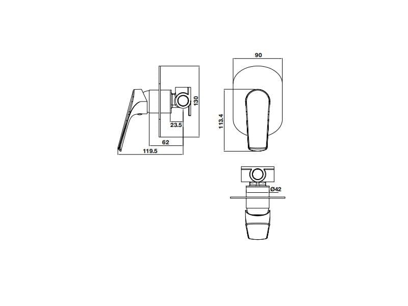 Bộ trộn âm 1 đường nước Vigor II Hafele 589.15.184